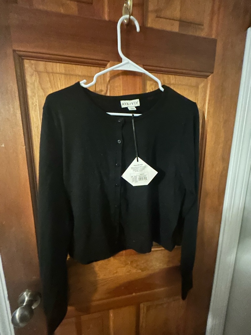 NEW Ava & Viv Plus Size Black Lightweight Cardigan Sweater, Size XXL (17)
